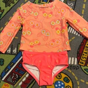 Cat & Jack Pink and Orange Rashguard Swim Set